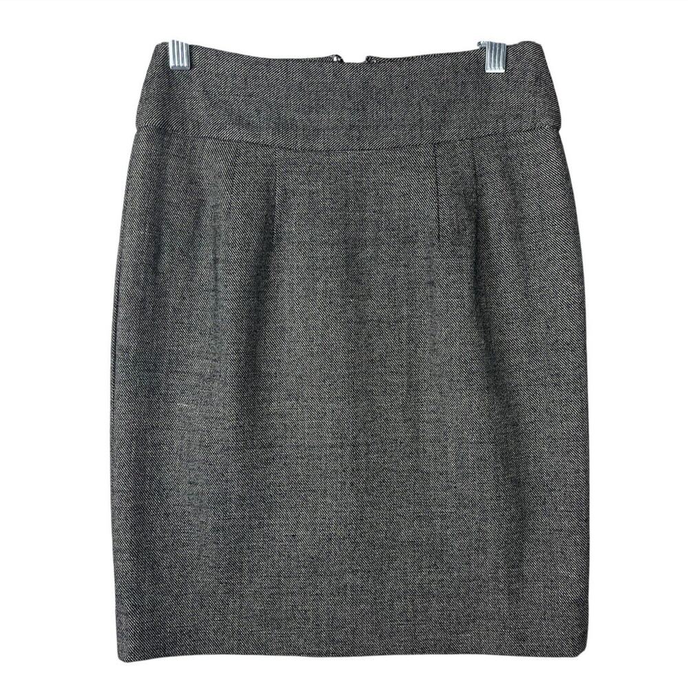 Vintage Banana Republic Wool Pencil Skirt Sz 0 Gray Office Siren Dark Academia
